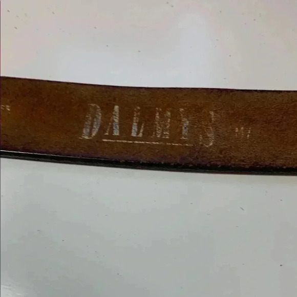 Vintage Dalmy’s Brown Embossed Thick, Rich Leather Belt and  Buckle Size XS - Picture 7 of 11